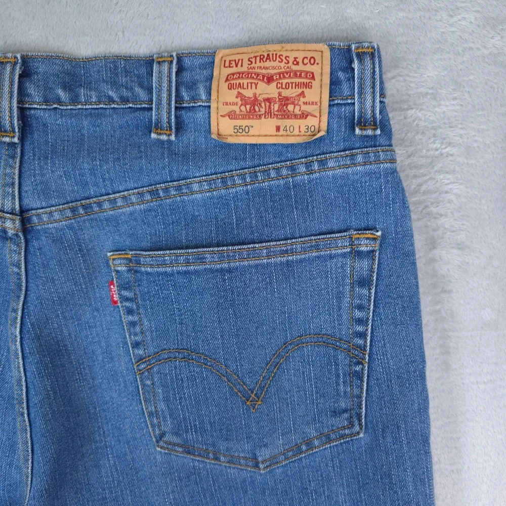 Vintage Levis 550 Jeans Mens 40x30 Blue Relaxed Fit Tapered‎ Leg Denim 2002